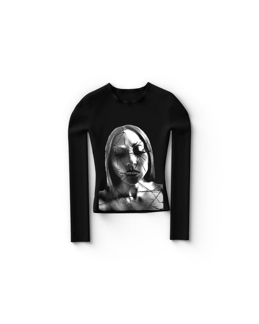 Broken Glass Fitted Longsleeve T-Shirt